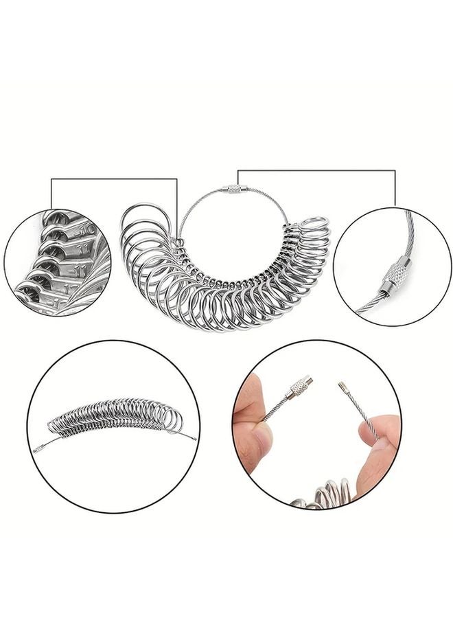 مقياس ومحدد حجم الخاتم الفولاذي الملون لصنع المجوهرات للرجال والنساء - Image 5